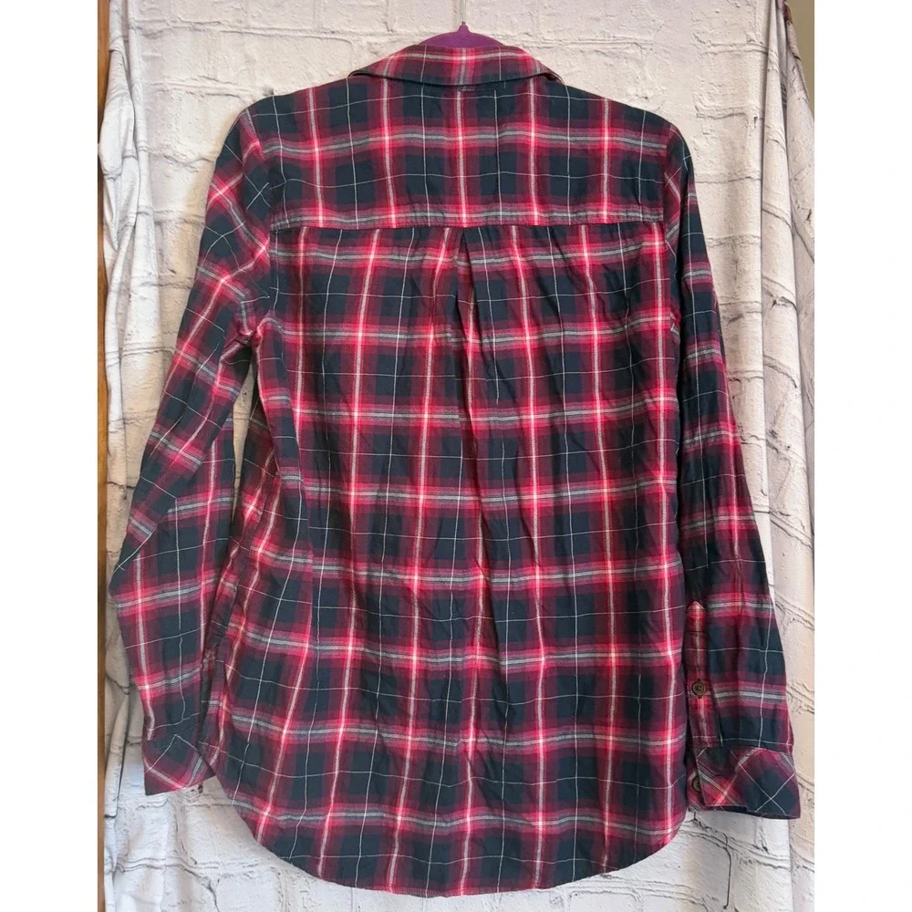 SONOMA Goods for Life Women's Plaid Long Sleeve Button Up Shirt Top Size M - Picture 2 of 3